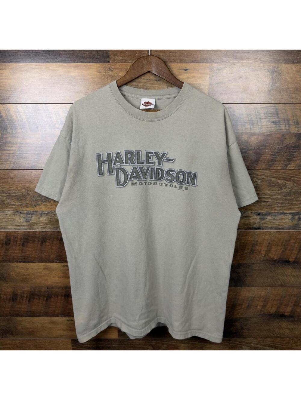 Harley Davidson Blue Ridge Parkway T-Shirt Faded Green Biker Tee Large